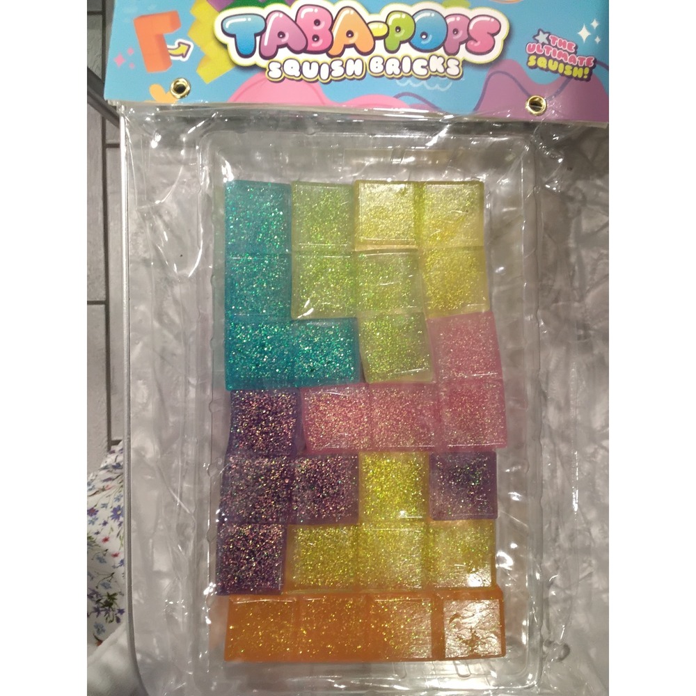 Orb Curiosities Taba-Pops Squish Bricks Glitter Sensory Fidget Toy Rainbow New - Picture 3 of 4